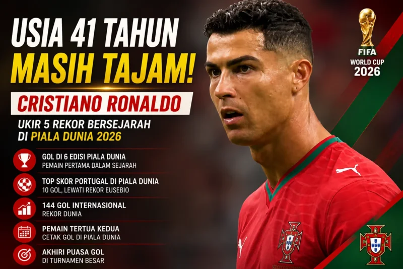 Usia 41 Tahun Masih Tajam! Cristiano Ronaldo Ukir 5 Rekor Bersejarah di Piala Dunia 2026.webp